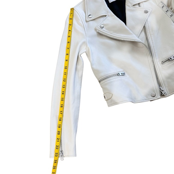 Coach leather biker jacket in cream/ off-white NWOT - Picture 12 of 13
